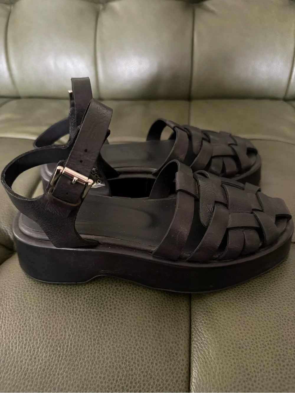 Either/Or Platform Fisherman sandals 37/black